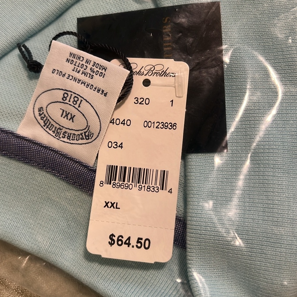 🔥🔥Brooks Brothers – Solid Pique Short Sleeve Polo - LT BLUE  / 2XL - Picture 3 of 6